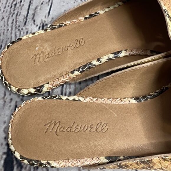 MADEWELL Frances Skimmer Snake Skin LeatherFlat Mules Blush Multi  Size 7 NEW - Picture 6 of 10